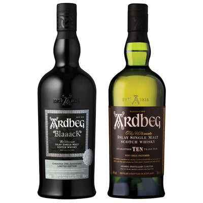 Ardbeg Blaaack and 10yo Pair Islay Single Malt Scotch Whisky